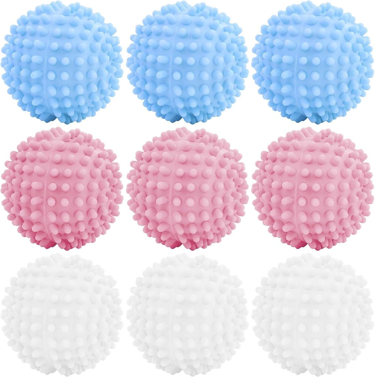 SnelShoppen - 9 stuks herbruikbare drogerballen, wasballen voor donsjacks en kleding, droogballen voor wasmachine en wasdroger, versnelt droogproces, — afbeelding 1