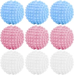 SnelShoppen - 9 stuks herbruikbare drogerballen, wasballen voor donsjacks en kleding, droogballen voor wasmachine en wasdroger, versnelt droogproces, — thumbnail 1