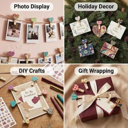 SnelShoppen - Mini-wasknijpers Houten Clips 50 Stuks Kleurrijk Hartvorm Decoratie Handwerk Doe-Het-Zelf Feest Bruiloft Foto's — thumbnail 3