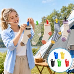 SnelShoppen - 60 Pcs Wasmachine Droger Sokken Clips met Opbergdoos, Sokken Houder, Gemakkelijk Organiseren, Sterke POM Materialen, Geen Vouwen Nodig, — thumbnail 3