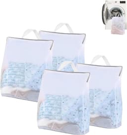 SnelShoppen - Pack van 4 Grote Wasnetten Reiswaszak met Handvat, Herbruikbare Waszak voor Ondergoed, Sokken, Zijde Shirts en Andere Kleding (50 x 60 x — thumbnail 1