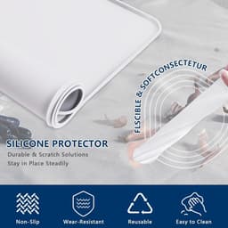 SnelShoppen - 60x60cm Silicone Wasmachine Deksel, Wasmachine en Droger, Wit | Waterdichte Rubber Beschermmat voor Wasruimte en Keuken, Isolatie Mat — thumbnail 2