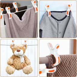 8 stuks grote handdoekklemmen voor strandstoelen, winddichte wasknijpers, strandhanddoekklemmen, stabiele handdoekclips voor ligstoelen, zwembad, stoel, ligbed, beddengoed, kleding (wit) — thumbnail 3