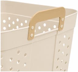 5Five zeer ruime wasmand Kolos - 2x - beige - 74 liter - 44 x 64 cm - kunststof - wasbox - mand voor wasgoed - badkamer - met handvatten — thumbnail 3