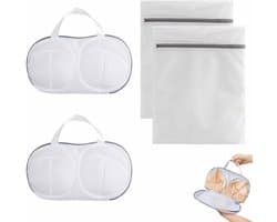 Waszakken Set,2 Bh Waszakken,2 Net Waszakken,Ademend en Duurzaam,Bescherming en Organisatie,Maat: 34.5x20cm en 40x50cm