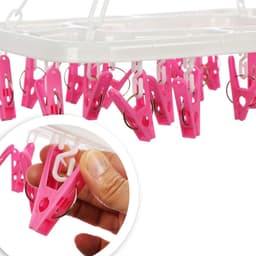 2x Sokkeldroger met 18 wasknijpers - Mini roterende droger om op te hangen - Droger voor sokken [Selectie varieert] (wit) — thumbnail 2