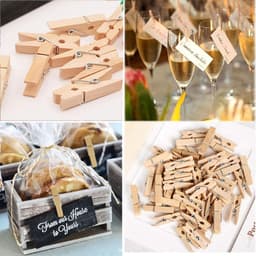 Mini Houten Knijpers - Kleine Wasknijpers - Foto's Ophangen - Natuurlijk Hout - 35 cm - Natuurlijk — thumbnail 3