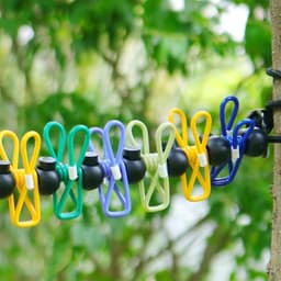 Draagbare Waslijn - Reis Waslijn Kledinglijn - Kleding Drogen - Met 12 Kleurrijke Knijpers - Tot 3.6 Meter - Zwart — thumbnail 2