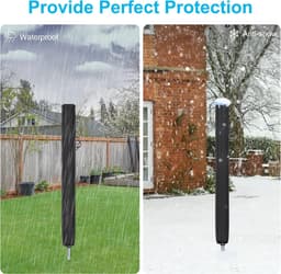 Waslijnhoes 165 cm, 420D Oxford waslijn hoes waterdicht, interne zilveren coating met ritssluiting en trekkoord, beschermhoes voor roterende waslijn — thumbnail 2