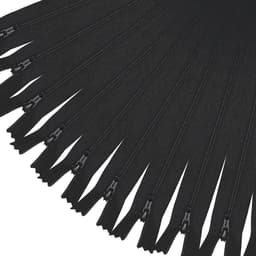 Nylon Ritssluitingen - Kleding Ritsen - Kleding Maken - Met Metalen Schuif - 12 cm - Zwart — thumbnail 2