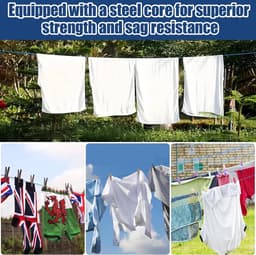 Waslijn Touw - Kledinglijn Outdoor - Kleding Drogen - Stalen Kern - 30 Meter - Blauw — thumbnail 4