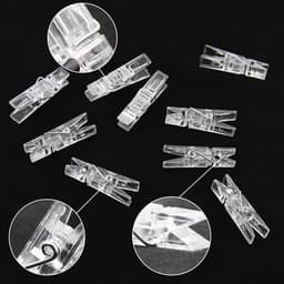Dailygoods- Wasknijpers Mini 100 Stuks - Kunststof Wasknijpers - Transparante Veerklemmen - Decoratie voor Foto's - Handwerk en Kleding - Duurzaam en Robuust - Fotoclips — thumbnail 2