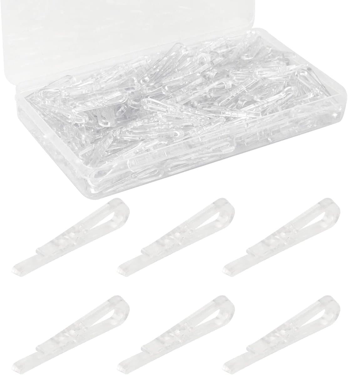 Thijox - 300 Transparante Wasknijpers U-vorm Krokodillenklemmen voor Stropdassen, Sokken, Broeken, Overhemden en Dekens - Plastic Clips met Tanden - I — afbeelding 1