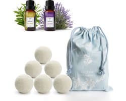 SnelShoppen - 6 LUMINER Droogballen, Wol Ballen voor Wasdroger, Kruidige Geuren met Lavendel en Tea Tree, Natuurlijke Kledingverzachter, Sneller Droge