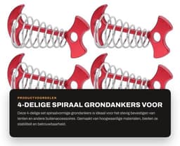 Grondankers 4-delig - Spiraalvormig - Multifunctionele Tentaccessoires - Geschikt voor Houten Platforms - Aluminiumlegering/Roestvrij Staal - 7.7x3.6cm - Tentpalen — thumbnail 1