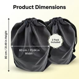 Grote Zwarte Waszak van Stevig Nylon met Trekkoord Sluiting voor Wasgoed, Herbruikbaar en Veelzijdig Gebruik met Ruime Inhoud — thumbnail 4
