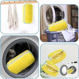 Duurzame Waszakken voor Schoenen - 2 Stuks, Geschikt voor Wasmachine, Ideaal voor Sportschoenen en Tennisschoenen, 360 Graden Reiniging, Met Rits en Pluche Voering — thumbnail 3