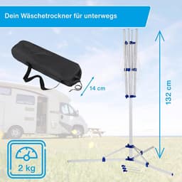 Droogmolen Aluminium - Kledingdroger - Mobiel Drogen - Traploos Verstelbaar - 16 Meter Waslijn - Zilver — thumbnail 4