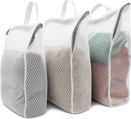 Waszakjes met rits - Waszakjes set - 3D beschermende wasnetten - Fijnmazige waszak voor delicate kleding, BH, ondergoed en reizen - Wit - 3 stuks — thumbnail 1