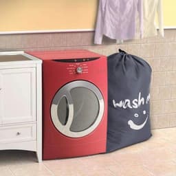 Set van 2 Waszakken 120 Liter voor Vuile Was, Vouwbare Wasmand, Opbergtas voor Reizen en Thuisgebruik, 61 x 92 cm, Grijs/Blauw — thumbnail 3