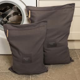 SnelShoppen - Luxe biologische katoenen reiswaszakken set van 2 - grote en kleine afmetingen in houtskoolgrijs - koolstofneutraal voor vuile kleding t — thumbnail 4