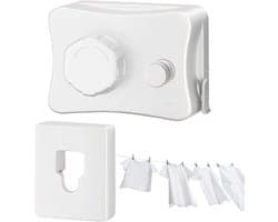 Intrekbare Waslijn - Wand Waslijn - Ruimte Besparen - Zware Lasten - 5.1 Meter - Wit