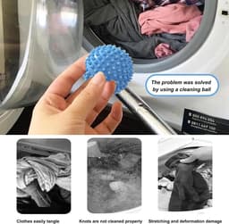 Wasballen set van 9 - Herbruikbare pvc droogballen - Zacht en pluizig wasgoed - Beschermt kleding en wasmachine - SnelShoppen — thumbnail 5