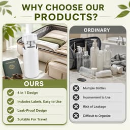 4-in-1 reisdispenser, reisflessen om te vullen, navulbare reisdispenserflessen, 30 ml, reisflessen voor toiletartikelen, met schaal en etiket, voor shampoo, conditioner, lotion, crème — thumbnail 4