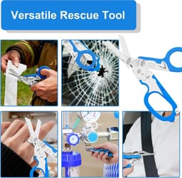 6 in 1 Opvouwbaar Trauma Schaar van Roestvrij Staal, Noodschaar met Gordelsnijder en Glasbreker, Multifunctionele Schaar Tang voor Hulpdienst, Outdoor en Camping — thumbnail 4