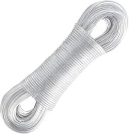 Waslijn met stalen kern, outdoor, heavy duty, extra sterke waslijnen met een draagkracht van 200 kg, roestvrij en waterdicht, waslijn voor tuin, (4 mm-30 m, doorzichtig) — thumbnail 1