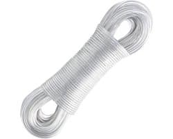Waslijn met stalen kern, outdoor, heavy duty, extra sterke waslijnen met een draagkracht van 200 kg, roestvrij en waterdicht, waslijn voor tuin, (4 mm-30 m, doorzichtig)