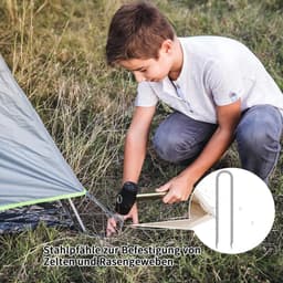 6 Stuks Grondankers, 30 cm Lange U-Haak Tentpinnen voor Beveiliging van Tent, Trampoline en Tuinpolen — thumbnail 3
