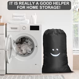 Extra Grote Waszakken - 61x91cm Vouwbare Opbergzakken voor Vuile Kleding, Met Trekkoord, Duurzaam en Ideaal voor Reizen, Badkamer, Slaapkamer en Studentenhuis — thumbnail 4