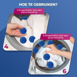 Livenzo Drogerballen - Wasbollen - 6 Stuks - Siliconen - Sneller droog - Anti-kreuk - Blauw — thumbnail 2