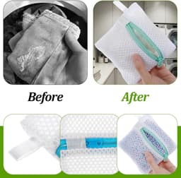 5 Stuks Kleine Mesh Waszakken, Duurzame Polyester Opbergzakken voor Geurige Parels, Reiswas Organizer, Bescherming voor Delicate Kleding — thumbnail 1