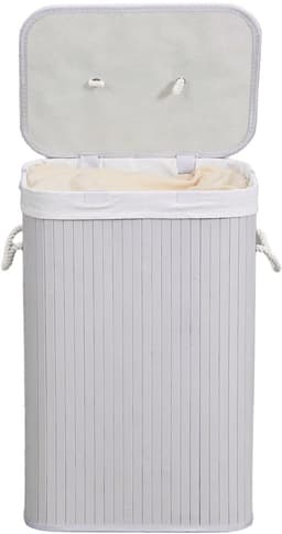 SONGMICS - Wasmand - Met Deksel - 72L Capaciteit - Gemaakt van Bamboe — thumbnail 2