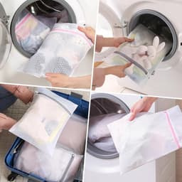10 Stuks Wasnet, 3 Maten Duurzame Mesh Grote Waszakken voor Wasmachine,Vervorming en Vouwen, Waszak met Ritssluiting Kan Worden Gebruikt voor de Delicate Was, T-Shirts, Jas, Jurk, Broek, babykleding — thumbnail 4