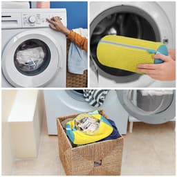 Wasmachine 2 Delen (grijs/Geel), Herbruikbare Sneaker Waszak met rits voor het wassen van schoenen, waszak Mesh schoenen — thumbnail 2