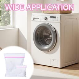Wasnet groot voor wasmachine, 60 x 60 cm + 20 x 30 cm, wasnet met verborgen ritssluiting, fijnmazige waszak, duurzaam, scheurvast, voor gordijnen, mantels, donsjassen en badhanddoeken — thumbnail 5