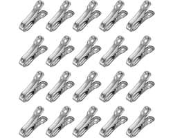 20 stuks broeikasclips, tuinclips, plantenclips, roestvrij stalen plantenhouderklemmen, sterke grip, film, schaduwnet, stokclip, wasknijpers (5,5 x 1 cm)