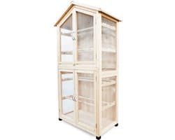 SnelShoppen - Droogkast voor Ham, Gedroogde Vruchten en Kruiden - Natuurlijke Hout - 86x50x165 cm - 8 Ronde Stangen - Insectenbestendig - Hoogteverste