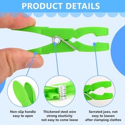 Wasknijpers met Mandje - Kleurmix - 7,3 x 1,4 x 3 cm - Windbestendige Plastic Wasknijpers met Antislip Grip - Voor Kleding en Huishoudelijk Gebruik — thumbnail 5