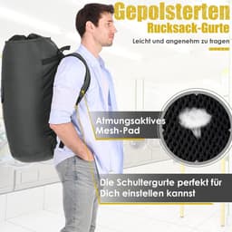SnelShoppen - XXL Waszak Voor Op Reis, Waterdichte Kledingtas 115 Liter, Opvouwbare Opbergzak Met 2 Gevoerde Schouderbanden, Vuile Was Rugzak, Ideaal — thumbnail 2