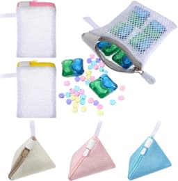 Mini-wasnetjes set van 6, kleine driehoekige netzakken voor delicate was, anti-hechting, opbergtas voor geurparels en wasmachine accessoires — thumbnail 1