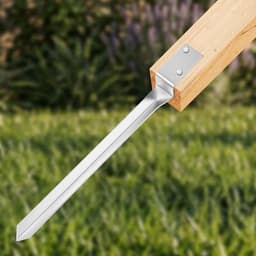 SnelShoppen - Set van 4 Indrijfankers voor Houten Palen, 44cm Grondhuls, L-vormig Grondanker van Koolstofstaal voor Schommelpalen, Tuin en Buiten — thumbnail 4