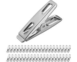 Wasknijpers - Metaal - 4.5 cm - Roestvrijstalen Kledingclips - Voor Kleding, Snacks en Foto's