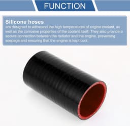 SnelShoppen - Silicone Slang Zwart Rood voor Auto Koeling 60mm ID 127mm Lengte 0 Graad Universeel - Hoogtemperatuur Bestendig — thumbnail 3