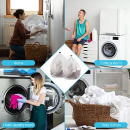 SnelShoppen - 2x Mesh Waszakken met Trekkoord - Wasmachine Netzakken voor Kleding, Blouses, Bh's en Sokken - Grote Maten 50x60 cm en 60x80 cm - Ideaal — thumbnail 2