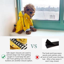 Hondenregenjas met Rits en Reflecterende Knopen, Waterafstotend en Verstelbaar, Verwijderbare Kap, Stijlvolle Premium Regenjassen voor Honden in Maten XS tot XXL - Zwart - Medium — thumbnail 2