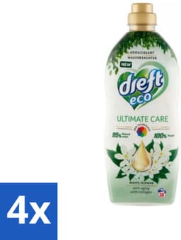 4 x Dreft ECO - Wasverzachter - Gekleurde Was - Witte Bloem - Anti-Veroudering - 38 Wasbeurten - Wasverzachter - Kleurbescherming - Anti-aging - Collageen - Wasgoed — thumbnail 1